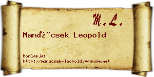 Manácsek Leopold névjegykártya